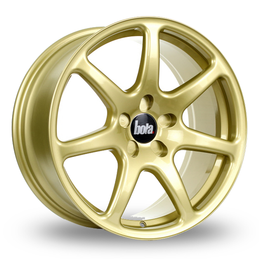 8.5x18 (Front) & 9.5x18 (Rear) Bola B7 Gold Alloy Wheels