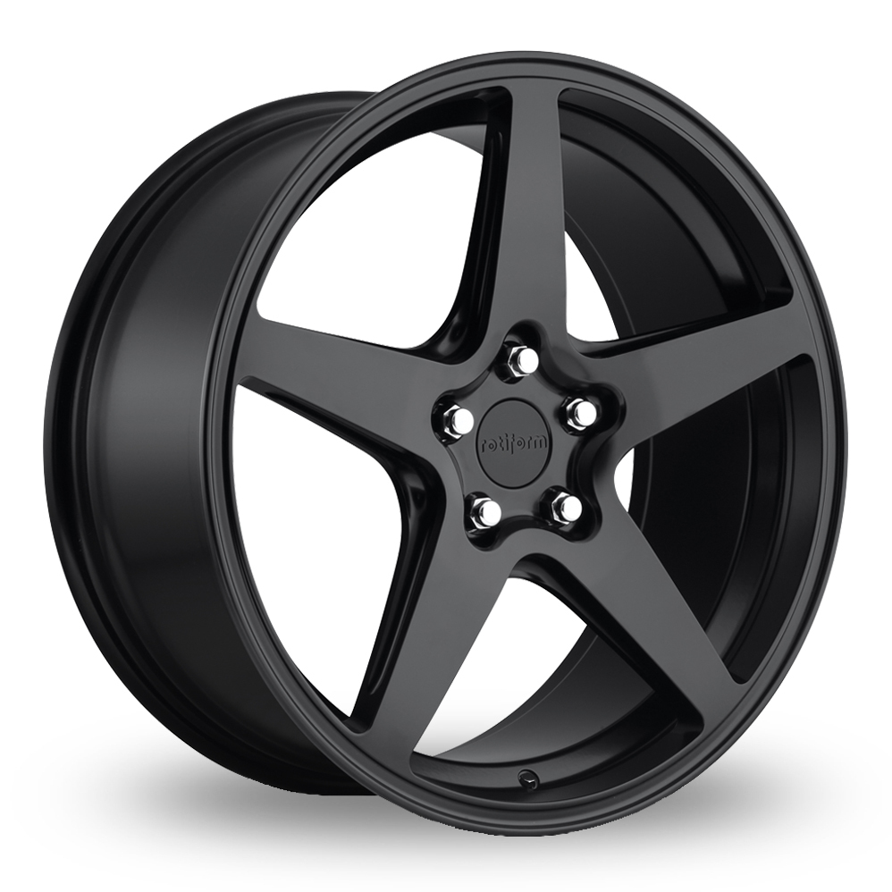 8.5x18 (Front) & 9.5x18 (Rear) Rotiform WGR Satin Black Alloy Wheels