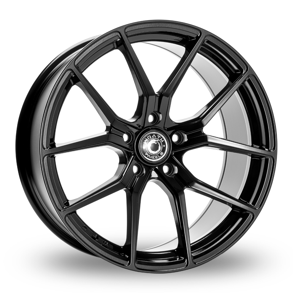 8.5x19 (Front) & 9.5x19 (Rear) Wrath WF7 Gloss Black Alloy Wheels