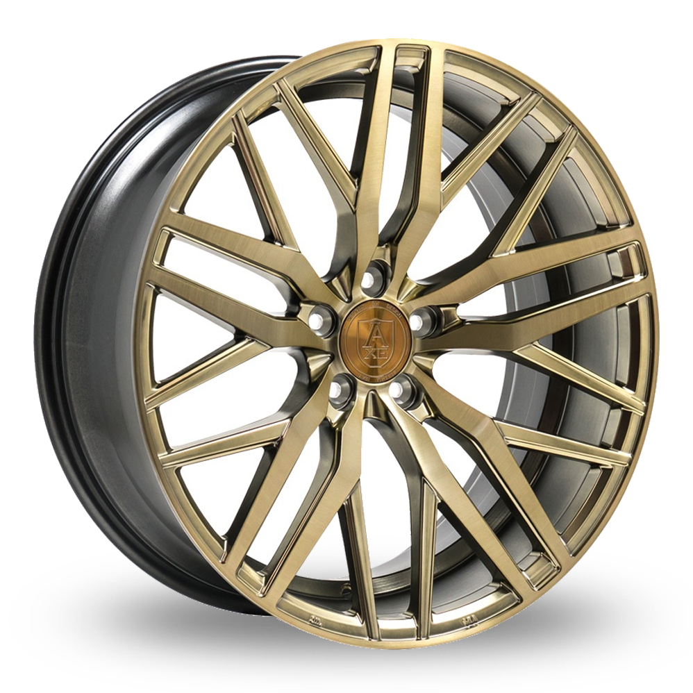 9x22 (Front) & 10.5x22 (Rear) Axe EX30 Brushed Bronze Alloy Wheels