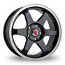 18 Inch Wolfrace Asia-Tec JDM Black Polished Alloy Wheels