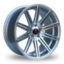 8.5x19 (Front) & 9.5x19 (Rear) Axe EX15 Silver Polished Alloy Wheels