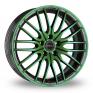 17 Inch Borbet CW4 Black Green Alloy Wheels