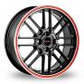 17 Inch Borbet CW2 R 4 Black Red Alloy Wheels