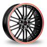 17 Inch Borbet CW2 R 5 Black Red Alloy Wheels