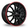 15 Inch Ronal R54 MCR Black Red Alloy Wheels