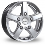 16 Inch Fox Racing Viper Van Silver Alloy Wheels