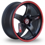 18 Inch Lenso D1-R Black Red Alloy Wheels