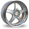 16 Inch Lenso RS5 Silver Polished Alloy Wheels