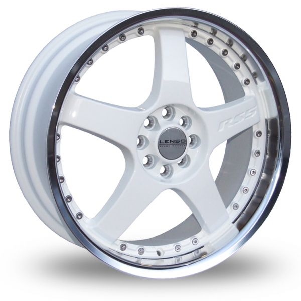 17 Inch Lenso RS5 White Polished Alloy Wheels. 
