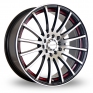 17 Inch Dare GTR Red Black Polished Alloy Wheels
