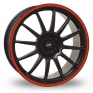 15 Inch Team Dynamics Pro Race 1 2S Black Red Alloy Wheels