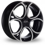 18 Inch OZ Racing Wave Black Polished Alloy Wheels