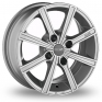 14 Inch OZ Racing Lounge 8 Silver Polished Alloy Wheels