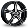 17 Inch OZ Racing Power Black Polished Alloy Wheels