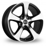 15 Inch Borbet CC Black Polished Alloy Wheels