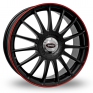 15 Inch Team Dynamics Monza RS Black Red Alloy Wheels