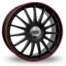 16 Inch Team Dynamics Monza RS Black Red Alloy Wheels