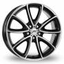 18 Inch AEZ Excite Black Polished Alloy Wheels