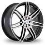 17 Inch BK Racing 521 Black Polished Alloy Wheels