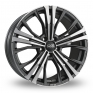 9x19 (Front) & 10x19 (Rear) OZ Racing Cortina Graphite Polished Alloy Wheels
