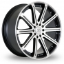 18 Inch BK Racing 509 Black Polished Alloy Wheels