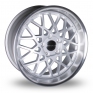 8.5x18 (Front) & 9.5x18 (Rear) Dare LP560D 5x114 Wider Rear Silver Polished Alloy Wheels