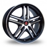 17 Inch Axe EX5 Black Polished Alloy Wheels