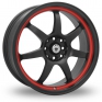 15 Inch Konig Forward Red Stripe Black Alloy Wheels