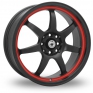 17 Inch Konig Forward Black Red Stripe Alloy Wheels