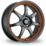 15 Inch Konig Forward Grey Orange Stripe Alloy Wheels