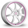 16 Inch Konig Forward Pink Stripe White Alloy Wheels