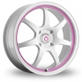 17 Inch Konig Forward Pink Stripe White Alloy Wheels