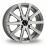 14 Inch Wolfrace Baretta Silver Alloy Wheels