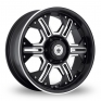 16 Inch Konig Locknload Black Polished Alloy Wheels