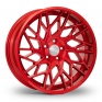 8.5x19 (Front) & 9.5x19 (Rear) VEEMANN V-FS35 Candy Red Alloy Wheels