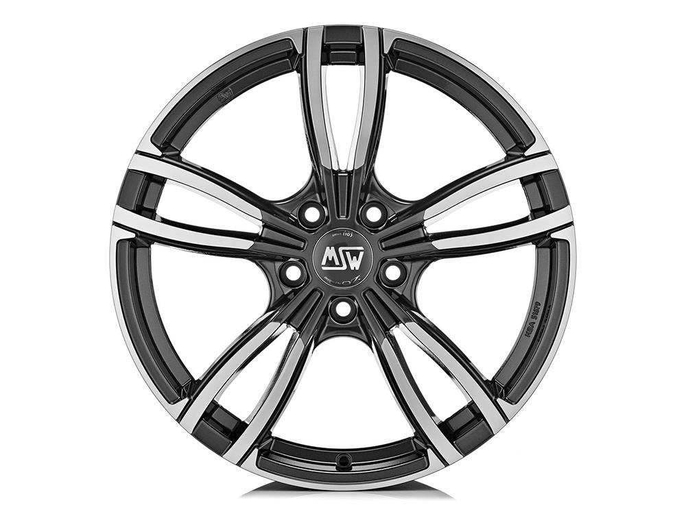 19" MSW (by OZ) 73 Gloss Dark Grey Polished Alloy Wheels