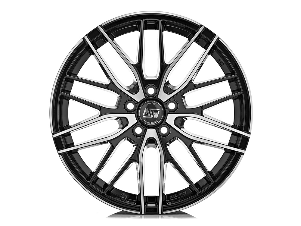 17" MSW (by OZ) 72 Gloss Black Polished Alloy Wheels