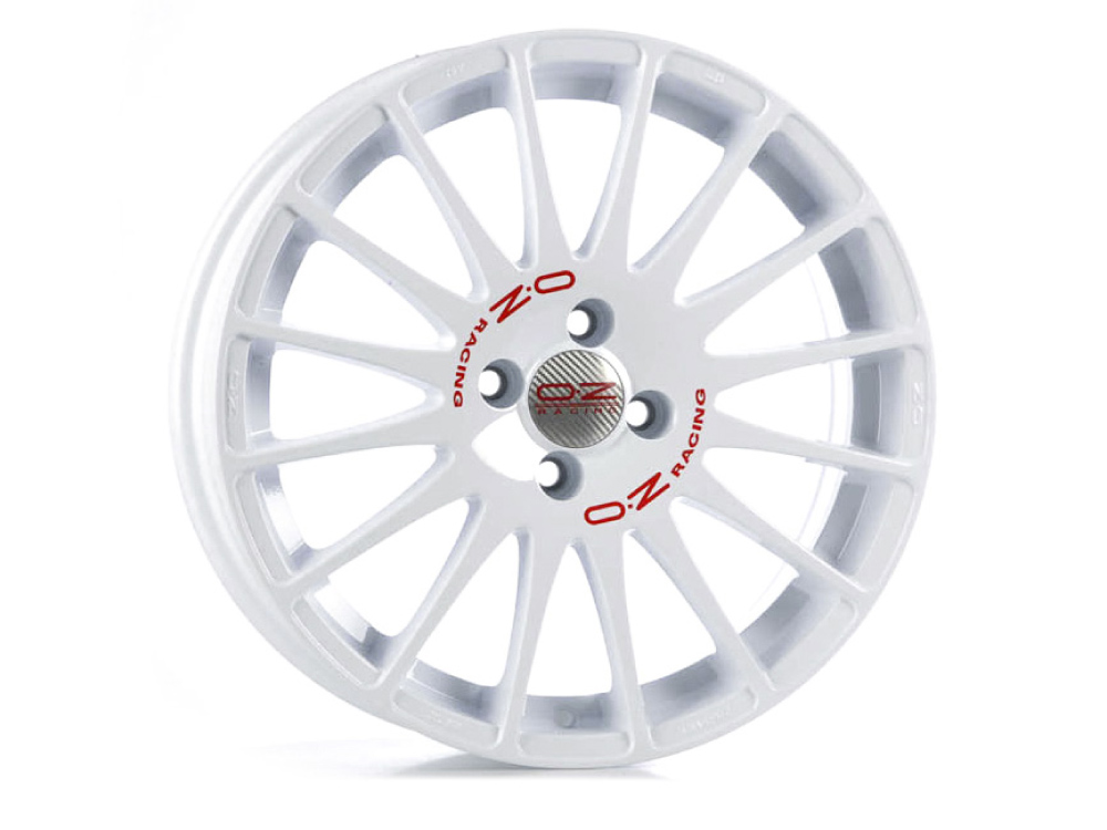 15" OZ Racing Superturismo GT Race White Red Lettering Alloy Wheels