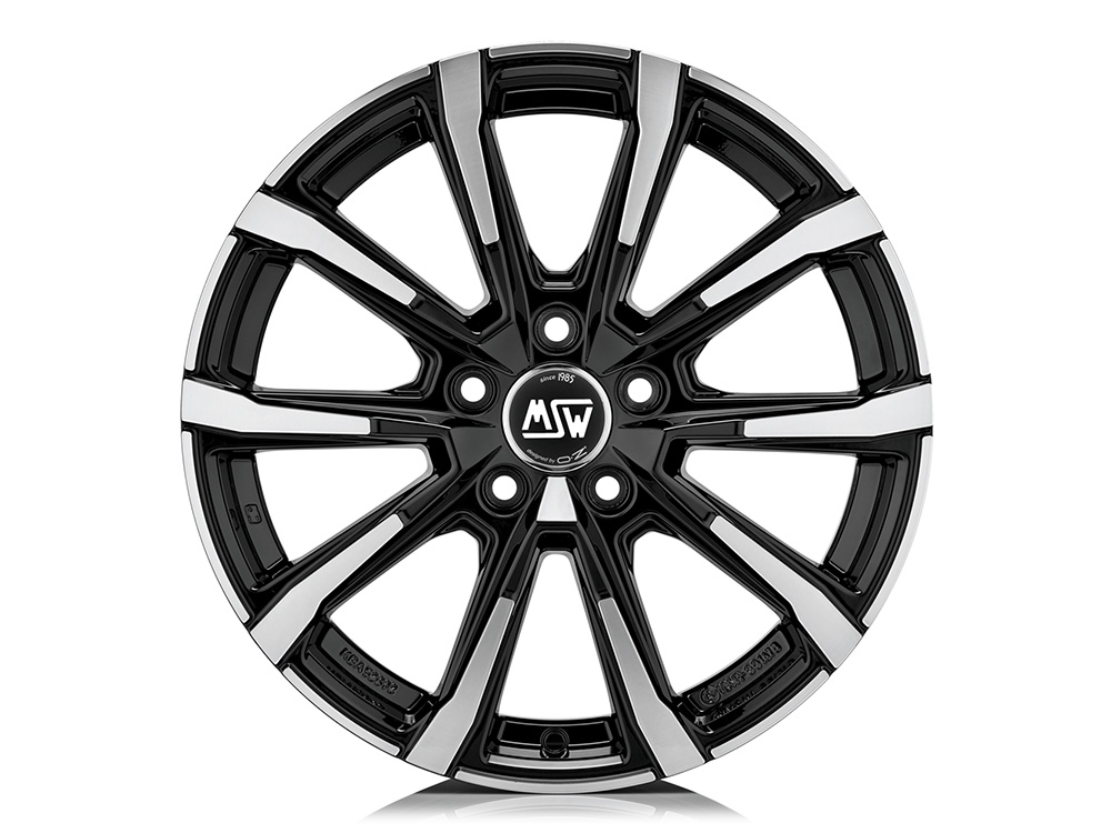 16" MSW (by OZ) 79 Gloss Black Polished Alloy Wheels