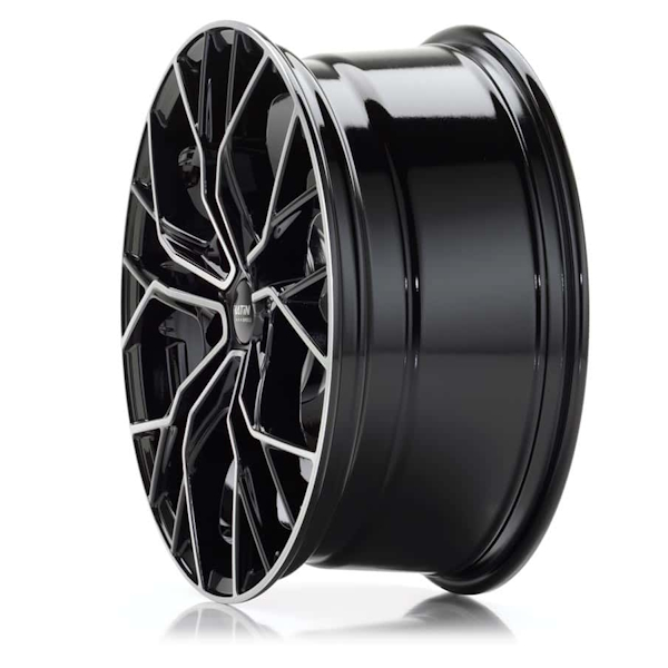 18" Platin P 118 Black Polished Alloy Wheels