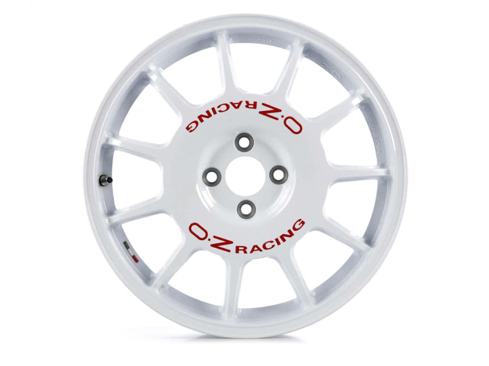 17" OZ Racing Leggenda Race White Red Lettering Alloy Wheels