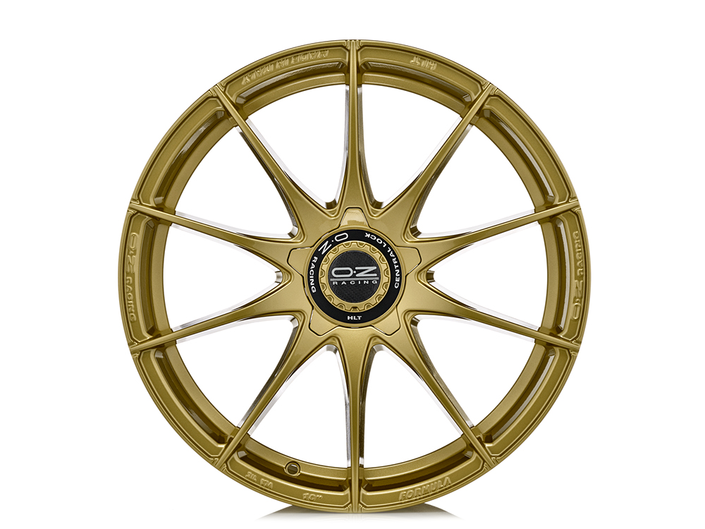 17 Inch OZ Racing Formula HLT 5 Stud Gold Alloy Wheels