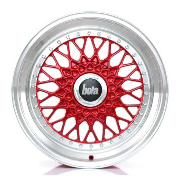 7.5x17 (Front) & 8x17 (Rear) Bola TX09 Candy Red Alloy Wheels