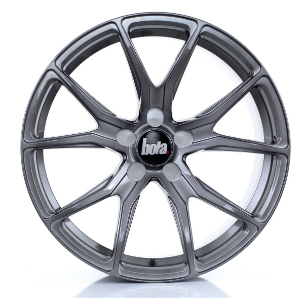 8x18 (Front) & 9x18 (Rear) Bola B6 Glossy Titanium Alloy Wheels