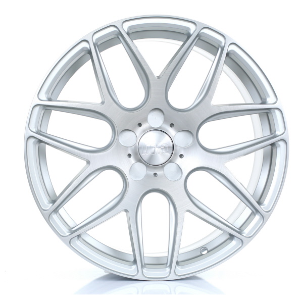 8.5x18 (Front) & 9.5x18 (Rear) Bola B8R Matt Silver Brushed Polish Alloy Wheels