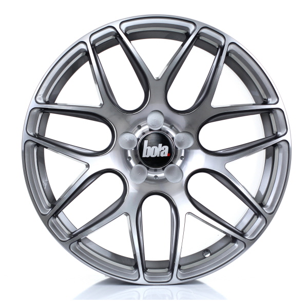 8.5x18 (Front) & 9.5x18 (Rear) Bola B8R Glossy Titanium Alloy Wheels