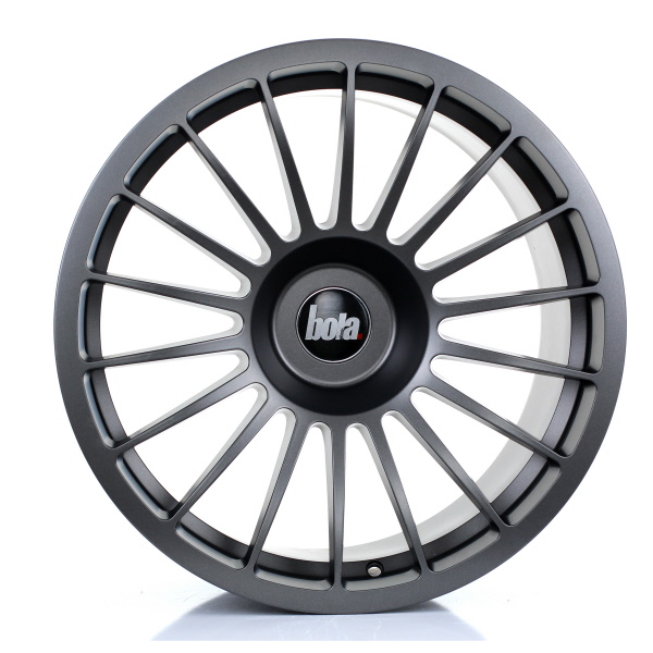 8.5x18 (Front) & 9.5x18 (Rear) Bola B14 Matt Gun Metal Alloy Wheels