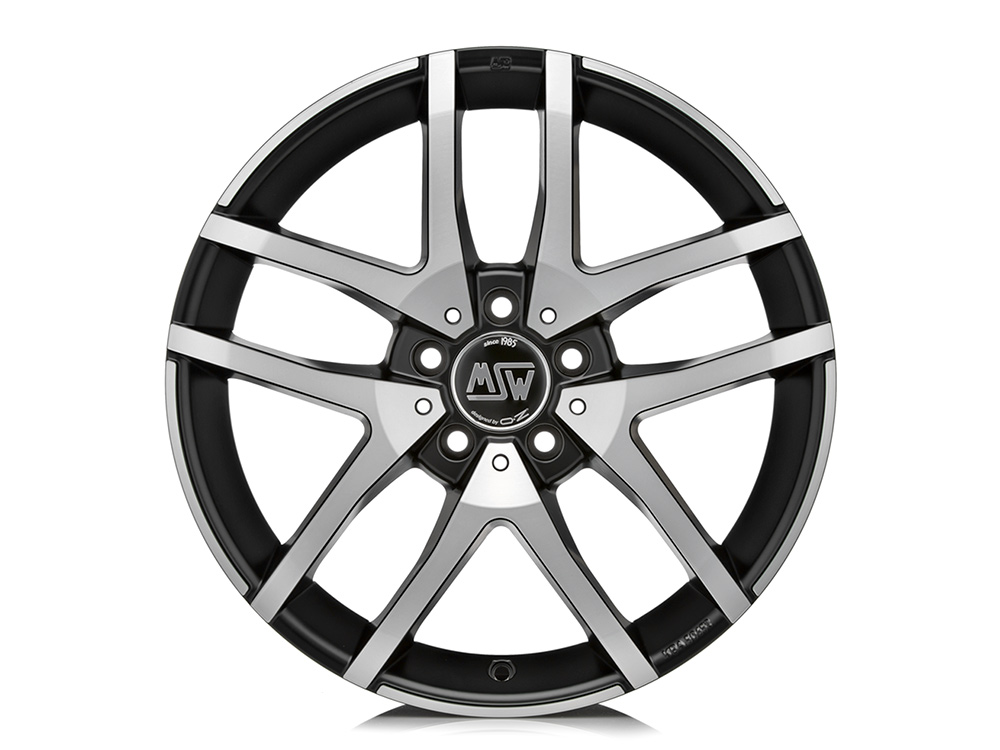 16 Inch MSW (by OZ) MSW 28 Black Polished Alloy Wheels