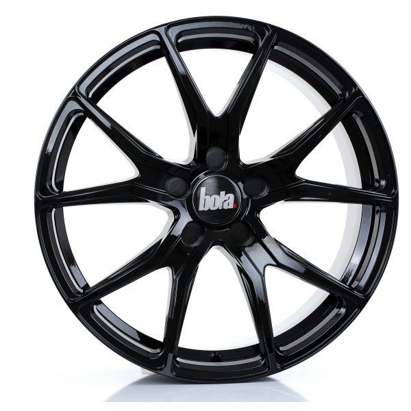 8x18 (Front) & 9x18 (Rear) Bola B6 Gloss Black Alloy Wheels